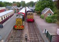 You shunt your way, and I'll shunt mine. D2700 [see image 44573] and D2184 give an impression of great busyness at the Colne Valley Railway in July 2013. It's a complete illusion - the station site was formerly a field - but convincing... and enjoyable!<br><br>[Ken Strachan 20/07/2013]