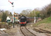 K4 no 61994 <I>The Great Marquess</I> on the rear of the <I>Wensleydale and Durham Coast</I> railtour on 21 March 2015. The train is seen heading west up Wensleydale towards Redmire as it passes Bedale.<br><br>[John McIntyre 21/03/2015]