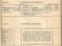 The Eyemouth branch timetable for 1960-61. Through trains, no less. The lower 'timetable' must be among the least useful ever produced. I've included it though for the music of those Bronte-like names. Was Plashetts as wet as it sounds? [See image 17579] Had Tarset nothing but flinty, taciturn farmers? Who was the mysterious owner of Barrasford?<br><br>[David Panton 12/09/1960]