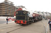 Peckett 0-4-0ST <I>Kilmersdon</I> in action on the Bristol Harbour Railway on 5 April 2015. Built in 1929, the loco is on loan from the Somerset And Dorset Trust, located at Washford on the WSR. The new housing in the background is being built on a former coal concentration depot that was rail served up to the early 1990's.<br><br>[Peter Todd 05/04/2015]