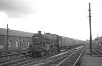 The 0930 London St Pancras - Glasgow approaching Carlisle on 21 August 1965. Holbeck Jubilee 45626 <I>Seychelles</I> has brought the train from Leeds City via the Settle & Carlisle line. <br><br>[K A Gray 21/08/1965]