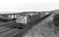 Green EE Type 4 No. 252 approaches Tweedmouth with an Edinburgh bound parcels on a September afternoon in 1970. The time was 15:43 and the reporting number 6S21 - indicating that the train had originated in York.<br><br>[Bill Jamieson 19/09/1970]