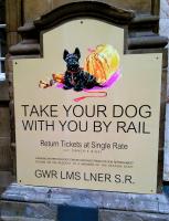 Reproduction 'Big Four' railway poster <I>'Take your Dog with you by Rail'</I> by Mabel Gear c1935 [part of the NRM railway poster collection.] Photographed at Edinburgh Waverley on 13 April 2015. <br><br>[David Panton 13/04/2015]