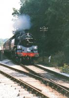 Former 65A Eastfield based Standard Class 4 2-6-4 Tank 80002 is working hard as it ascends the gradient from Keighley shortly before reaching Ingrow West station in June 1997. The connection into the former goods yard runs off to the left and gives access to the Bahamas Locomotive Society workshop and museum housed in the old MR goods shed. <br><br>[David Pesterfield 09/06/1997]