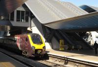 A CrossCountry 221 departing from Reading on 15 April 2015 with a service destined for Bournemouth.<br><br>[Peter Todd 15/04/2015]