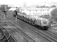 40184 arriving at the north end of Millerhill yard on 18 May 1981 with empty Cartics from Bathgate.<br><br>[John Furnevel 18/05/1981]