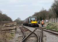 Class 73 E6003 Sir Herbert Walker at the new Mouldon Hill station on 21 March 2015.<br><br>[Peter Todd 21/03/2015]