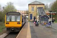 Unlike nearby Atherton and Walkden stations, Daisy Hill has lost the L&YR canopy from its island platform. The street level booking office is staffed however, for two shifts per day, and the station is well used. 142057 calls on a Todmorden to Kirkby service on 25th April 2015. <br><br>[Mark Bartlett 25/04/2015]
