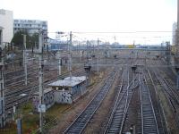 A view north from Boulevard de la Chapelle in February 2015 showing the extensive approach lines running into Gare de l'Est, which is located around a kilometre behind the camera.<br><br>[David Pesterfield 26/02/2015]