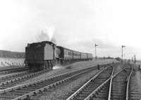 Class 2P 4-4-0 40595 photographed at Dalrymple Junction on 6 August 1960 with a Dalmellington - Ayr train. [Ref query 2625] <br><br>[G H Robin collection by courtesy of the Mitchell Library, Glasgow 06/08/1960]