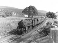 Black 5 44723 approaching Largs on a fine and sunny first day of July 1961 with the 3.56pm train from Glasgow St Enoch. [Ref query 8066]<br><br>[G H Robin collection by courtesy of the Mitchell Library, Glasgow 01/07/1961]