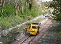 A QTS vegetation management squad in action at the old Eskbank station site on 1 May 2015.<br><br>[John Furnevel 01/05/2015]