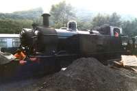 Former BR 3F Jinty 47298 in steam in Llangollen engine shed yard during shunting duties in August 1997. Standard 76079 is alongside being propelled towards the shed on the adjacent line. [See image 50866]<br><br>[David Pesterfield 06/08/1997]