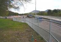 Looking south from the east side of the line at Tweedbank on 4 May 2015, showing the area covered by the new station and its associated infrastructure.<br><br>[John Furnevel 04/05/2015]