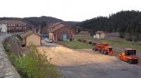 View over Saint Sauveur la Sagne in April 2012. The AGRIVAP trains touristique don't call here, but run through on the scenic Arlanc / Chaise Dieu route. The former station buildings, shed and yard (now in non-railway use) appear to be in good order.<br><br>[Andrew Wilson 28/04/2012]