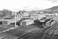 A general view of the down end of Skipton station on Saturday 17 November 1990. 47515 on the right had worked the Leeds to Skipton leg of the <I>Cumbrian Mountain Express</I> from Kings Cross earlier, while the three car class 144 set in the background has just arrived on a terminating working from Leeds or Bradford Forster Square.<br><br>[Bill Jamieson 17/11/1990]