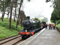 Churchward 2-8-0 no 2807 running around its train at Cheltenham Racecourse station on the Gloucestershire Warwickshire Railway on 18 May 2015.<br><br>[Peter Todd 18/05/2015]