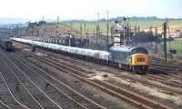 'Peak' 46179 passes through Barrow Hill on 20 September 1971 with a special fully-fitted train of sheeted tube wagons, possibly originating from the Stanton Ironworks near Ilkeston.<br><br>[Bill Jamieson 20/09/1971]