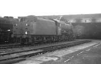 Stanier 8F 2-8-0 48493 standing in the shed yard at Rose Grove. The photograph is thought to have been taken in July 1968, one month before the locomotive was withdrawn by BR.<br><br>[K A Gray /07/1968]