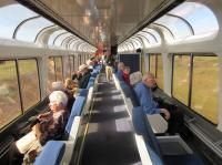 Observation car of <I>'The Empire Builder'</I>, eastbound in the area of Glacier National Park, Montana, on the morning of 22 May 2015.<br><br>[John Yellowlees 22/05/2015]