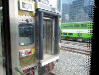 <I>Union Pearson Express</I>, new Toronto airport rail link DMU, at Toronto Union Station on 25 May 2015.<br><br>[John Yellowlees 25/05/2015]