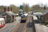 The authentic image of an early 1960s country branch line, as lovingly re-created on the Colne Valley Railway in April 2015. Unfortunately, that feeling of authenticity had just grown to include impending closure, tracklifting and demolition of the buildings. The previous month, the society had learned that they had to leave this site and find another. Closure was set for 1st January 2016, the 54th anniversary of the cessation of the original Colne Valley passenger service<br><br>[Mark Dufton 11/04/2015]