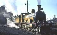 Strangers on Stranraer shed in April 1963. HR 'Jones Goods' no 103 and GNSR no 49 <I>Gordon Highlander</I> stand ready to take over the  SLS/BLS <I>Scottish Rambler no 2</I> Joint Easter Railtour for its final leg from Stranraer Town to Glasgow St Enoch.    <br><br>[John Robin 15/04/1963]