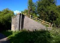 An attractive pattern of light and shade on an abandoned abutment on the branch from Seaton (right) to Uppingham [see image 51447].<br><br>[Ken Strachan 07/06/2015]