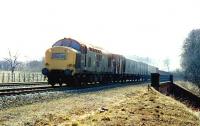 Up van train behind an unidentified EE Type 3 passing Dalgarven, just north of Kilwinning, in the spring of 1969.<br><br>[Colin Miller //1969]