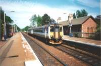 In June 1997 Regional Railways liveried 156500 calls at 'Shaws West with an East Kilbride service.<br><br>[David Panton 02/06/1997]