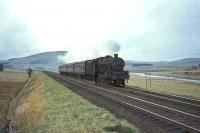 Kingmoor Jubilee 45629 <I>Straits Settlements</I> brings a Carlisle - Glasgow stopping train along the banks of the Clyde near Wandel Mill on 26 September 1964.<br><br>[John Robin 26/09/1964]