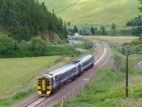 158740 passing Galabank with the 14.14 from Tweedbank on 14 July 2015.<br><br>[Bill Roberton 14/07/2015]