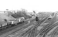 27016+27027 bring a coal train into Millerhill yard from the north in March 1981. <br><br>[John Furnevel 02/03/1981]