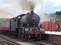 62712 <I>'Morayshire'</I> brews up at Bo'ness on 19 July ready for the 14.10 departure to Manuel. [See image 40517]<br><br>[Bill Roberton 19/07/2015]