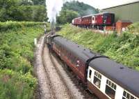 A train for Corwen leaving Llangollen on 23 July 2015 behind Collett 2-6-2T 5199.<br><br>[Bruce McCartney 23/07/2015]