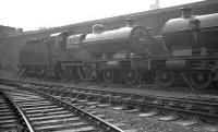 Compound 4-4-0 41168 photographed in the shed yard at Monument Lane, Birmingham, in November 1960. Closed in 1962, much of the area is now occupied by the National Indoor Arena and its associated car park.<br><br>[K A Gray 26/11/1960]