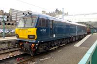 Sleeper locomotive 92010 stabled in the east-end bay at Waverley on 30 July 2015.<br><br>[Colin Miller 30/07/2015]