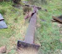 Tablet catcher lying on the ground at Altnabreac station in 1994.<br><br>[Ewan Crawford 30/12/1994]