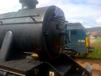 45407 at Fort William with <I>The Jacobite</I>, which was being diverted to Crianlarich on 11 August 2015 following a landslip near Lochailort.<br><br>[John Yellowlees 11/08/2015]