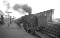 Britannia Pacific 70008 <I>Black Prince</I> at Carlisle on 31 July 1965 at the head of the 1.15pm London Euston - Glasgow Central.<br><br>[K A Gray 31/07/1965]