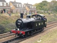 LMS Jinty 7298 putting in an appearance during the <I>Rocket 150 Cavalcade</I> at Rainhill, in May 1980. [See image 52296]<br><br>[Bill Roberton /05/1980]