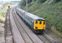 Cumbrian Coast loco hauled services have now gone over to push-pull operation with a single Class 37/4 replacing the previous top & tail use of two locomotives. On 27th August 2015, newly refurbished DBSO 9707 led the 0515 Carlisle to Preston service through Hest Bank, propelled by <I>large logo</I> 37401 <I>Mary Queen of Scots</I>. The train was unusually formed of only three coaches.<br><br>[Mark Bartlett 27/08/2015]