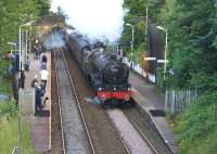 <i>The Fellsman</i> railtour returning to Lancaster on 29 July 2015, with 46115 <I>Scots Guardsman</I> passing through Cherry Tree, heading for Preston.<br><br>[John McIntyre 29/07/2015]