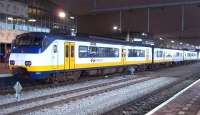 Stadsgewestelijk Materieel 2 set, Plan Y2 no 2943 awaits departure from Rotterdam Centraal on 15 July 2015. The name translates as 'Suburban Equipment'; these units were designed specifically for suburban services between stations short distances apart, with fast acceleration and quick braking capability. They can reach 125km/hr in 72 seconds. This is a second generation set, delivered to NS in 1983, refurbished and updated in 2003-2006 by Bombardier in Denmark.<br><br>[Andrew Wilson 15/07/2015]