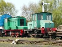 Motley crew in the sidings at Marley Hill on the Tanfield Railway in May 2006. 0-4-0DM No 1 <I>Husky</I> (RSH 7901/1958) is standing in front of 0-4-0DM no 158 (RSH 6980/1940).  <br><br>[John Furnevel 09/05/2006]