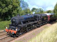 The first SRPS 'Forth Circle' of the day passing the site of Cowdenbeath North Junction on 6 September 2015 behind Black 5 45407.<br><br>[Bill Roberton 06/09/2015]