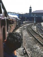 Britannia Pacific 70013 <I>Oliver Cromwell</I> approaching Bolton on 1 June 1968 with BR Scottish Region 'Grand Rail Tour No 5' from Edinburgh. 70013 had taken over the train at Carnforth.<br><br>[John Robin 01/06/1968]