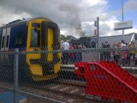 'Tornado' receives attention having arrived at Tweedbank. Poor 158, until recently its kind were the centre of attention here.<br><br>[John Yellowlees 13/09/2015]