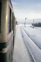 All signals off at Falahill on 23rd February 1963, seen from one of the first trains to run over the entire Waverley Route after an 18-day snow blockage of the line south of Hawick.<br><br>[Frank Spaven Collection (Courtesy David Spaven) 23/02/1963]