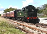 GWR 0-6-2T 5637 about to depart from Blaenavon High Level Station on 12 September 2015. The locomotive is currently on loan from the East Somerset Railway.<br><br>[Peter Todd 12/09/2015]